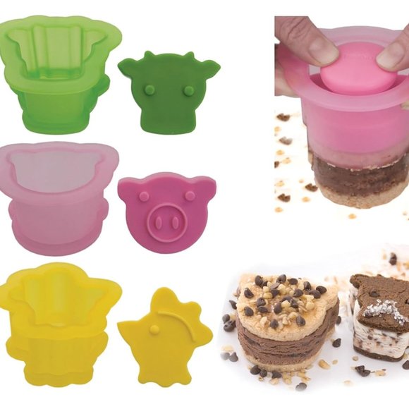 🍒4 for $20🍒 Tovolo Ice Cream Sandwich Molds, Farmyard, Set of 3 - Picture 1 of 11